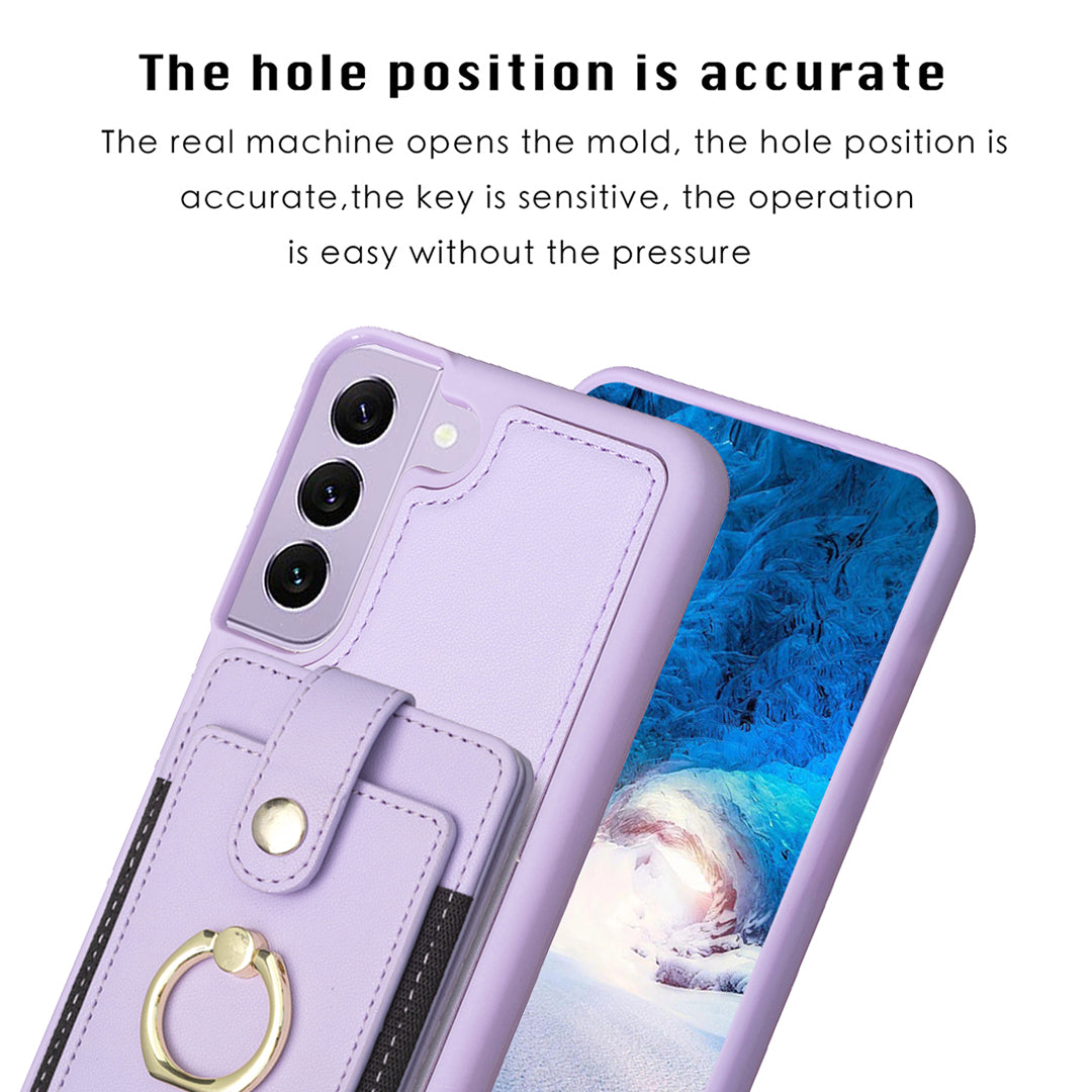 BF27 For Samsung Galaxy S21 FE 5G Ring Kickstand Case PU Leather TPU Back Cover with Card Holder BF27 For Samsung Galaxy S21 FE 5G Ring Kickstand Case PU Leather TPU Back Cover with Card Holder